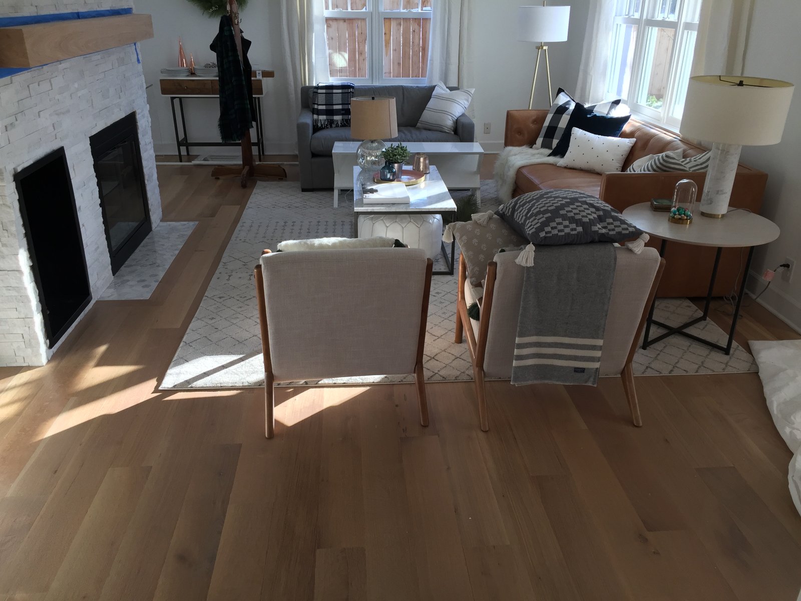 Natural wood grain and finish